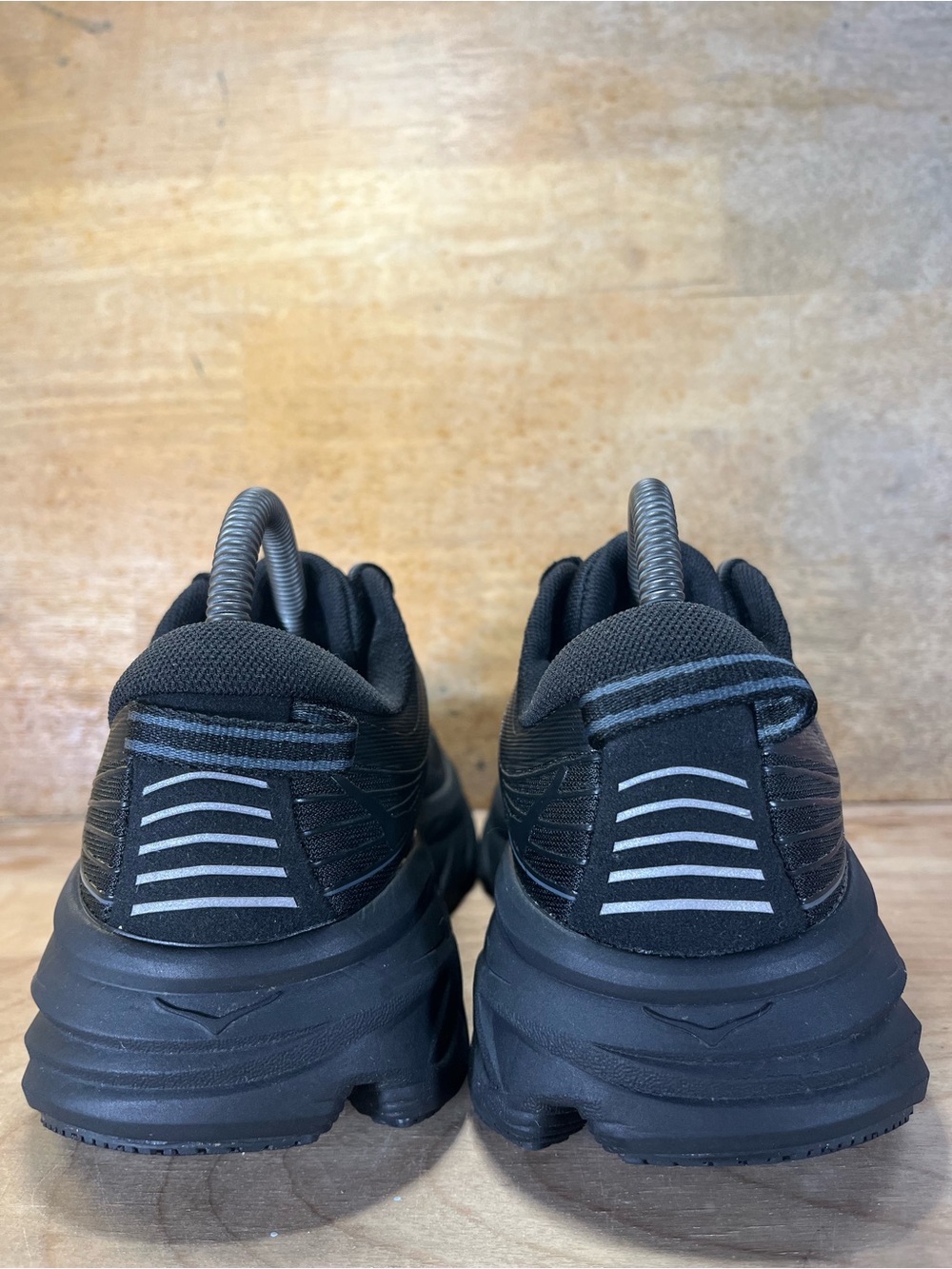 Hoka One One Bondi 7 REFLECTIVE Womens Size 7 Wide Running Shoes Sneakers Black - Picture 5 of 12